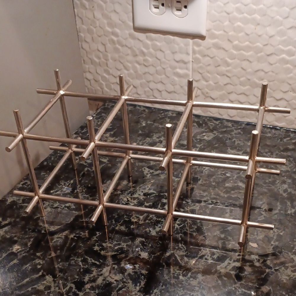 Contemporary Silver Metal Wine Rack